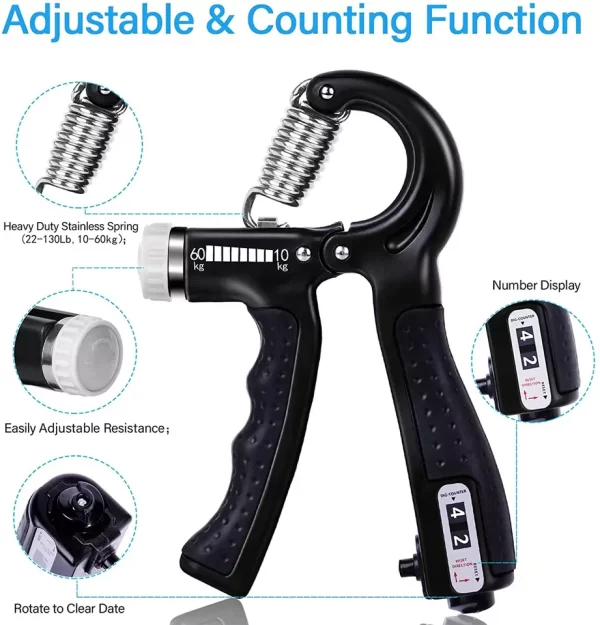 Bodybuilding Training Handgrip 10-60kg Adjustable Hand Grip Strengthener - Image 5